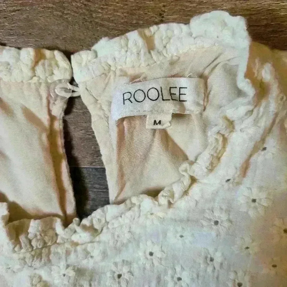 Roolee Flower Embroidered Blouse Size Medium - Picture 3 of 8